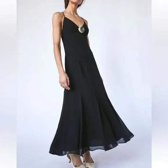 Free People Sweetest Rose Maxi Dress in Black - Picture 1 of 9